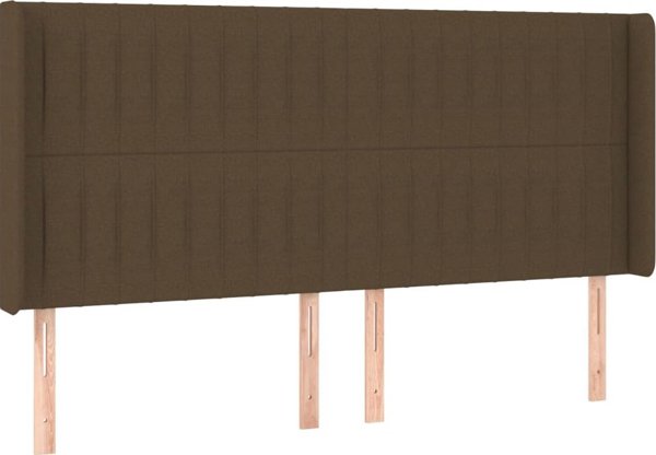 vidaXL Zaglowek uszak, ciemnobrazowy, 203x16x118/128 cm, tkanina