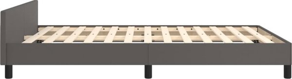 vidaXL Πλαίσιο κρεβατιού με κεφαλάρι γκρι 140x190 cm συνθετική δερματίνη