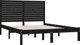 vidaXL Rama lozka, czarna, lite drewno, 150x200 cm, King Size