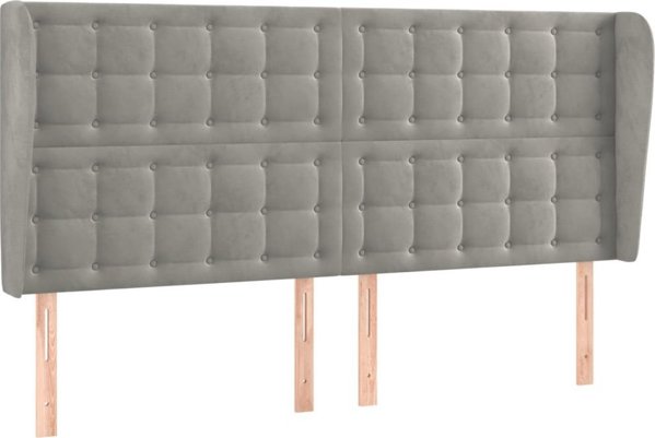 vidaXL Κεφαλάρι uszak, ανοιχτό γκρι, 203x23x118/128 cm, βελούδο
