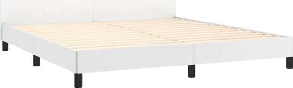 vidaXL Rama κρεβατιού με προσκέφαλο, λευκό, 180x200 εκ., επενδυμένο με τεχνητό δέρμα