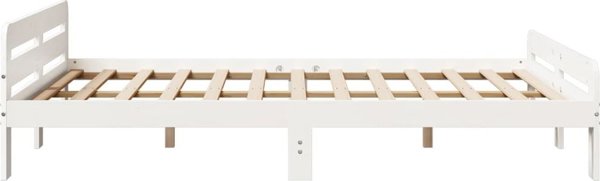vidaXL Λευκό ξύλινο πλαίσιο κρεβατιού 160x200 cm, μασίφ ξύλο πεύκου