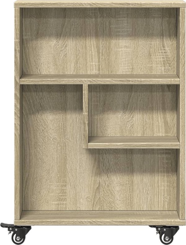 vidaXL Waski wozek pomocniczy, dab sonoma, 48x13x68 cm