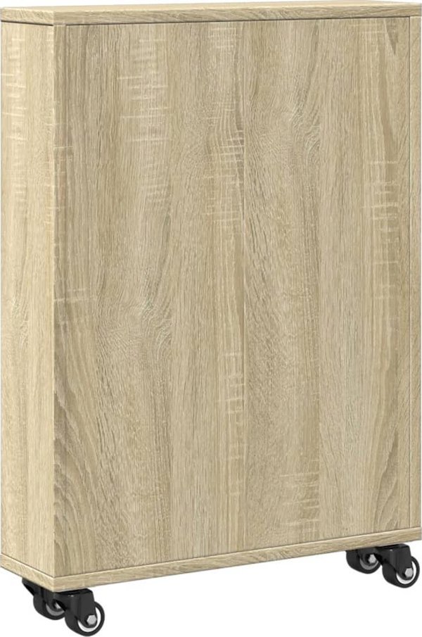 vidaXL Waski wozek pomocniczy, dab sonoma, 48x13x68 cm