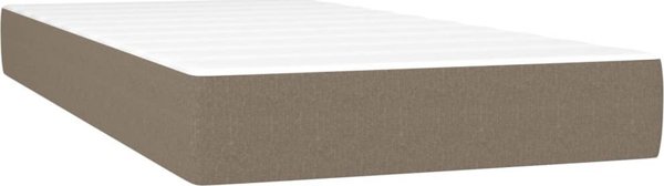 vidaXL Κρεβάτι Κοντινενταλ με Στρώμα, Μπεζ Taupe Υφασμάτινο, 90x200 εκ