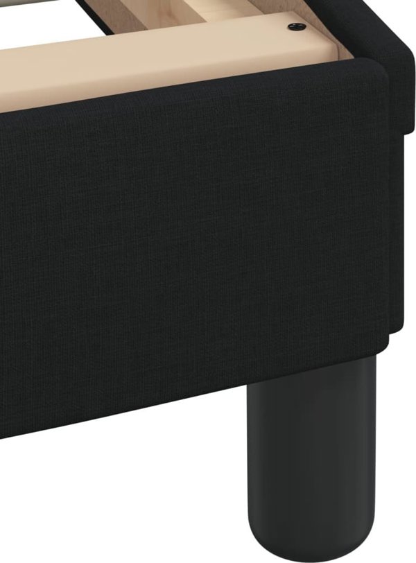 vidaXL Κρεβάτι με στρώμα, μαύρο, 100x200 cm, υφασμάτινη επένδυση