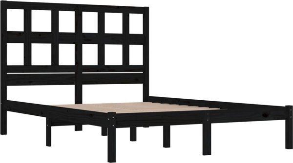 vidaXL Rama lozka czarna lite drewno sosnowe 200x200 cm