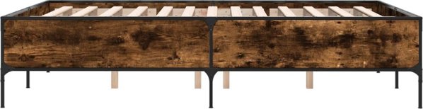 vidaXL Βάση κρεβατιού, καπνιστό δρυς, 140x190 εκ., υλικό ξύλου MDF