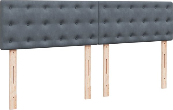 vidaXL Κρεβάτι Continental με Στρώμα, Σκούρο Γκρι Βελούδο, 200x200 cm