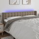 vidaXL Zaglowek do lozkou me LED, taupe, 183x16x78/88 cm, tkanina