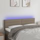 vidaXL Zaglowek do lozkou me LED, taupe, 144x5x78/88 cm, tisxania