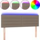 vidaXL Zaglowek do lozkou me LED, taupe, 144x5x78/88 cm, tisxania