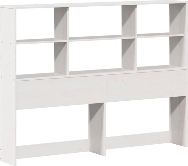 vidaXL Λευκό κρεβάτι με ράφι αποθήκευσης 160x200 εκ. πεύκο