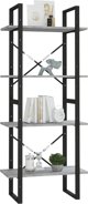 vidaXL Ράφι βιβλιοθήκης με 4 ράφια, γκρι δρυς Sonoma, 60x30x140 εκ.