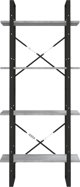 vidaXL Ράφι βιβλιοθήκης με 4 ράφια, γκρι δρυς Sonoma, 60x30x140 εκ.