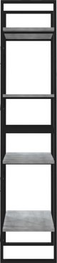 vidaXL Ράφι βιβλιοθήκης με 4 ράφια, γκρι δρυς Sonoma, 60x30x140 εκ.
