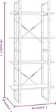 vidaXL Ράφι βιβλιοθήκης με 4 ράφια, γκρι δρυς Sonoma, 60x30x140 εκ.