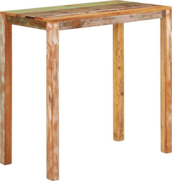 vidaXL Stolik barowy, 112x55x108, lite drewno odzyskane
