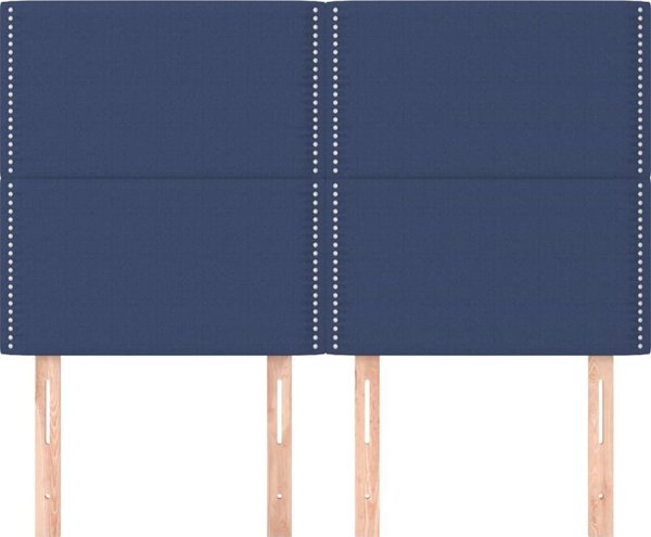vidaXL 4 τεμάχια μπλε προσκέφαλα κρεβατιού, 72x5x78/88 cm, ύφασμα