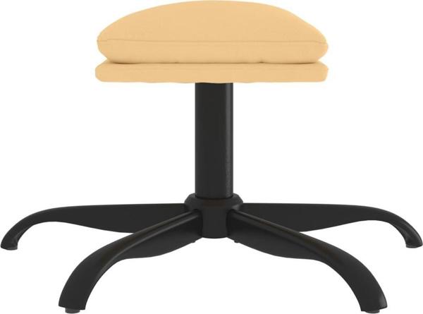 vidaXL Podnozek, kremowy, 60x60x39 cm, tapicerowany mikrofibra