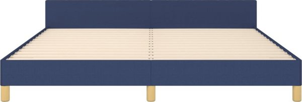 vidaXL Rama κρεβατιού με κεφαλάρι, μπλε, 180x200 εκ., επενδεδυμένη με ύφασμα