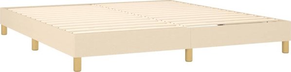 vidaXL Κρεβάτι continental με στρώμα, κρεμ, ύφασμα, 180x200 εκ