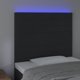 vidaXL Κεφαλάρι για κρεβάτι με LED, μαύρο, 80x5x118/128 cm, βελούδο