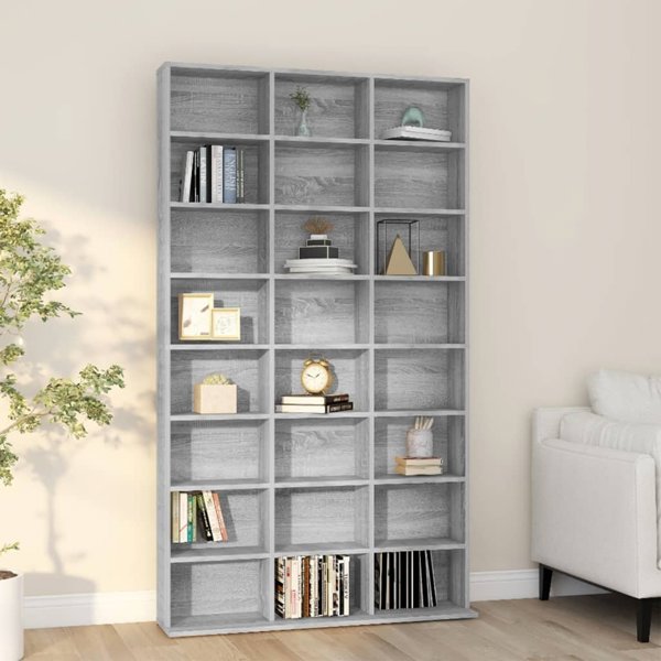 vidaXL ντουλάπι για CD, γκρι δρυς Sonoma, 102x23x177,5 εκ