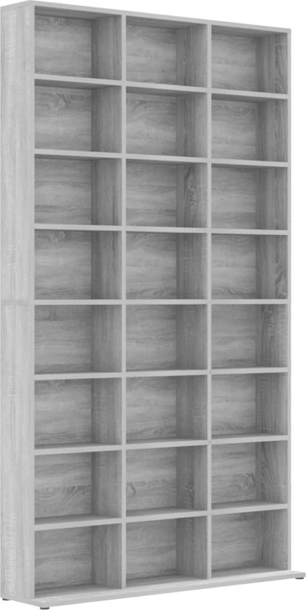 vidaXL ντουλάπι για CD, γκρι δρυς Sonoma, 102x23x177,5 εκ
