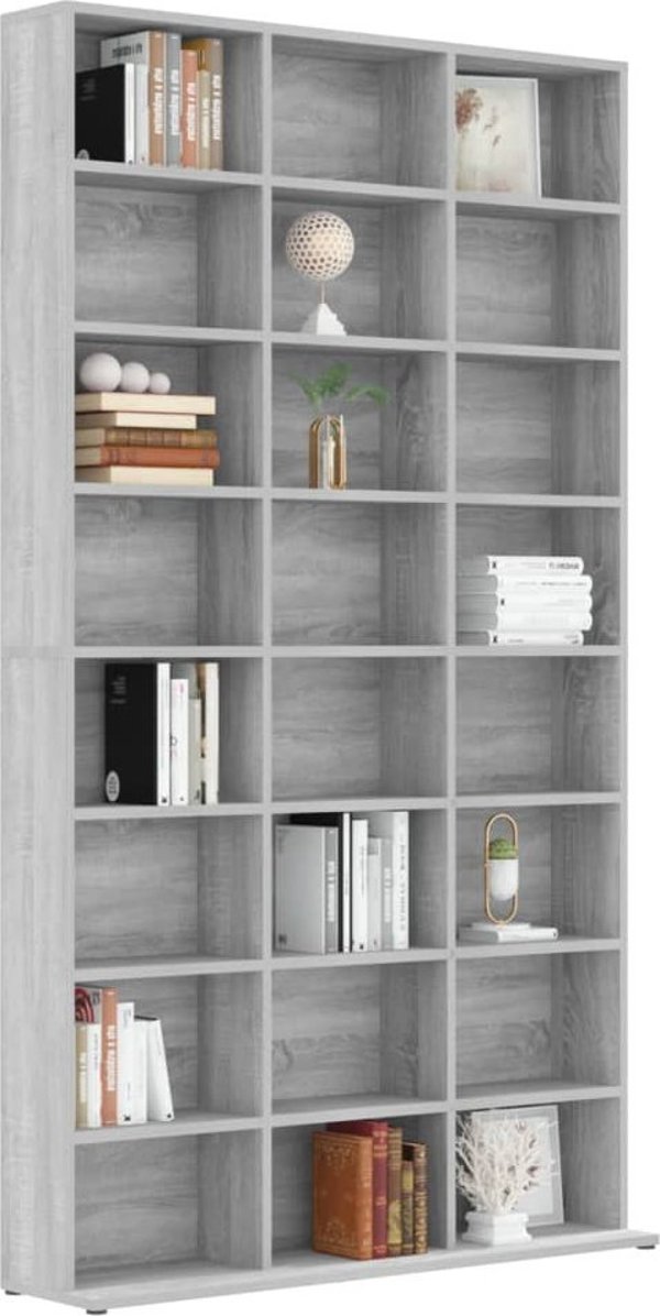 vidaXL ντουλάπι για CD, γκρι δρυς Sonoma, 102x23x177,5 εκ