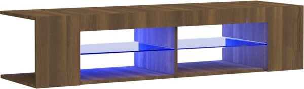 vidaXL Szafka TV με φωτισμό LED, καφέ δρυς, 135x39x30 cm