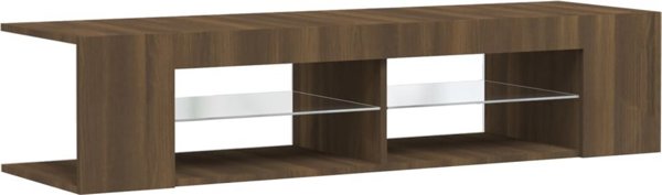 vidaXL Szafka TV με φωτισμό LED, καφέ δρυς, 135x39x30 cm