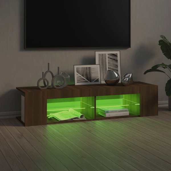 vidaXL Szafka TV με φωτισμό LED, καφέ δρυς, 135x39x30 cm