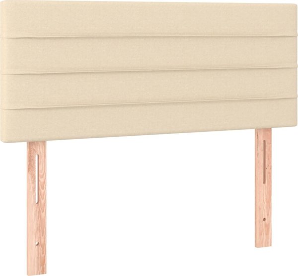 vidaXL Zaglowek do lozka kremowy 80x5x78/88 cm tkanina