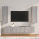 vidaXL Σετ 4 επιπλάκια τηλεόρασης, γκρι δρυς sonoma, υλικό ξυλοπαγώνεται