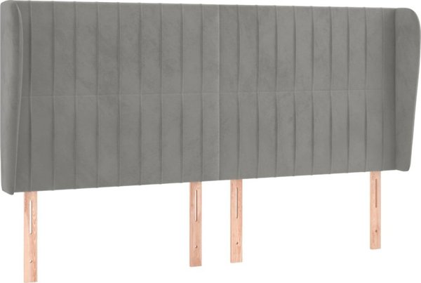 vidaXL Zaglohek uszak, jasnoszary, 183x23x118/128 cm, aksamit