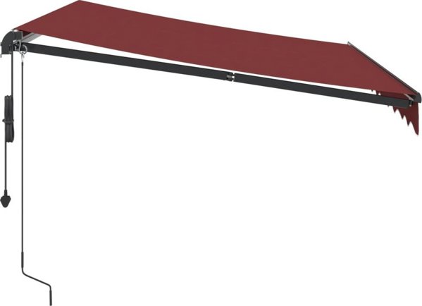 vidaXL Automatycznie zwijana markiza, burgundowa, 300x250 cm