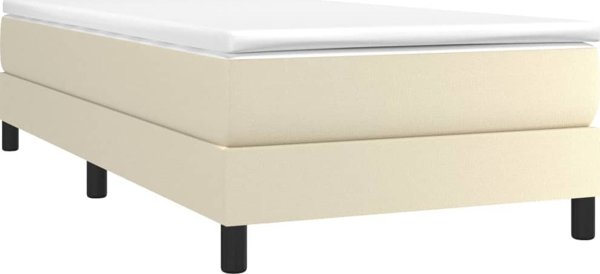 vidaXL Κρεβάτι Continental, κρεμ, 90x200 εκ, με τεχνητό δέρμα