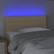 vidaXL Zaglowek do lozka me to LED, kremowy, 90x5x78/88 cm, tkanina