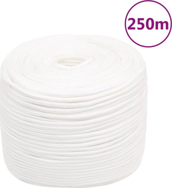 vidaXL Ναυτικό σχοινί, λευκό, 8 mm, 250 m, πολυπροπυλένιο