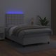 vidaXL Λευκό κρεβάτι κοντινεντάλ με στρώμα και LED, λευκή οικοδερμα 120x200εκ