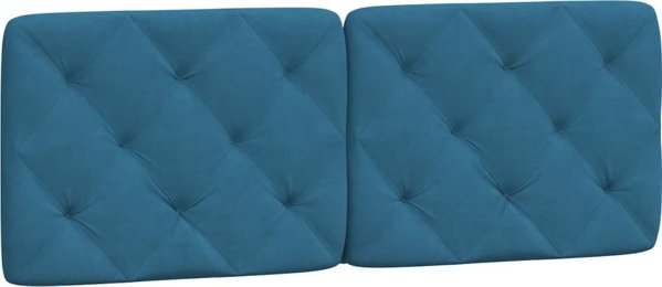 vidaXL Rama κρεβατιού με κεφαλάρι, σκούρο μπλε, 140x200 εκ., βελούδινη