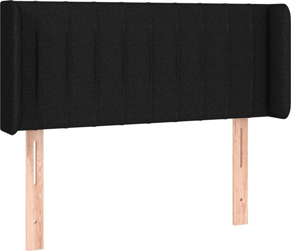 Κεφαλάρι για κρεβάτι με LED της vidaXL, μαύρο, 93x16x78/88 εκ., ύφασμα