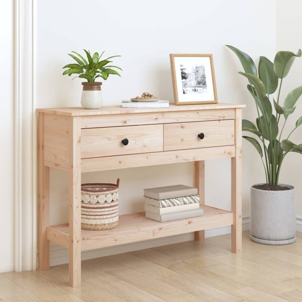 vidaXL vidaXL Stolik konsolowy, 100x35x75 cm, lite drewno sosnowe