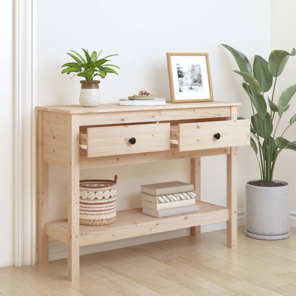 vidaXL vidaXL Stolik konsolowy, 100x35x75 cm, lite drewno sosnowe