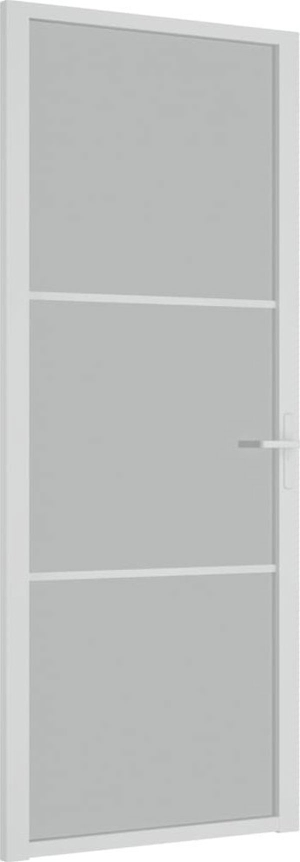 vidaXL Εσωτερική πόρτα, 83x201,5 εκ., λευκό ματ γυαλί και αλουμίνιο