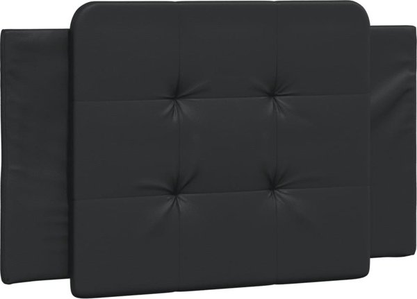 vidaXL Κρεβάτι με στρώμα, μαύρο, 90x200cm, τεχνητό δέρμα