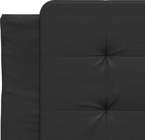 vidaXL Κρεβάτι με στρώμα, μαύρο, 90x200cm, τεχνητό δέρμα