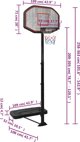 vidaXL Βάση για μπασκετ, μαύρο, 258-363 cm, πολυαιθυλένιο