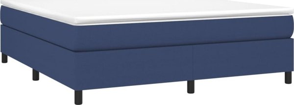 vidaXL Continental κρεβάτι, μπλε, υφασμάτινη επένδυση, 160x200 εκ